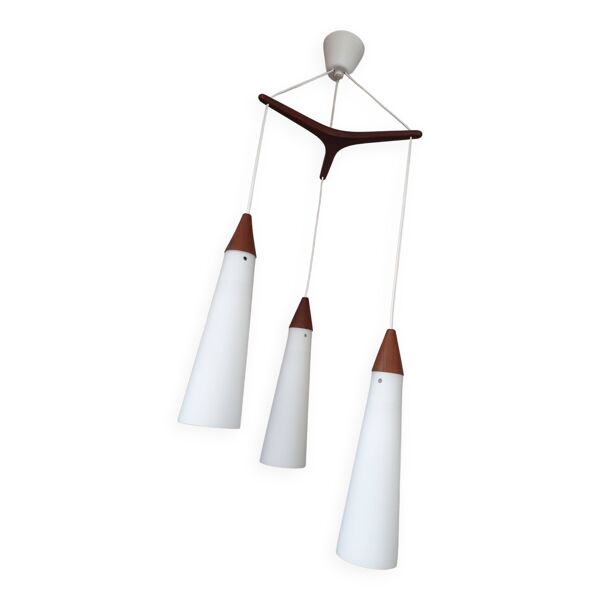 Suspension scandinave teck et verre 1960 — Beyit