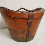 Leather hat box