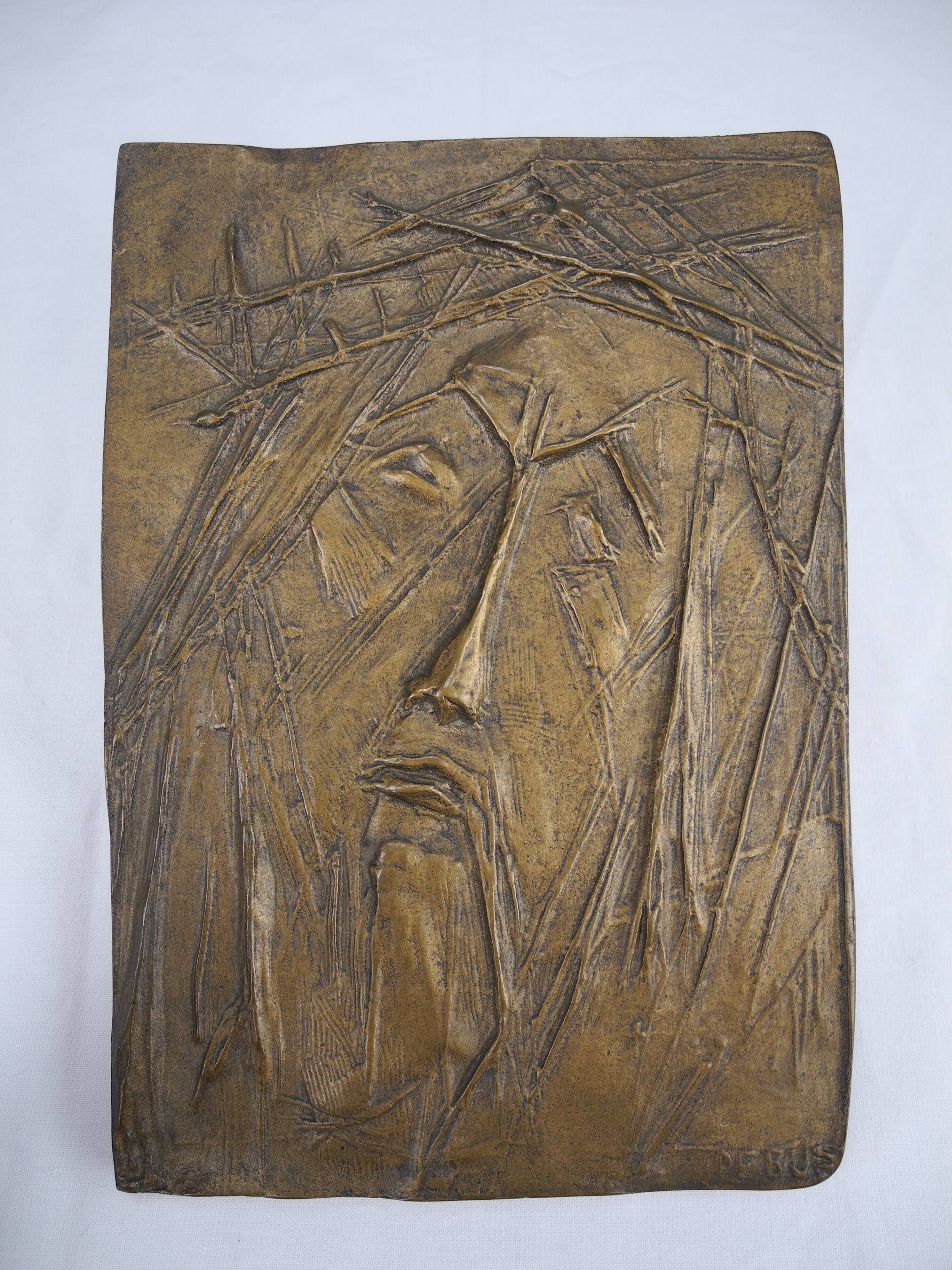 Plaque bronze christ debus 1967 n°24/120