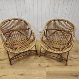 Rattan armchairs