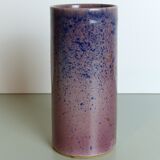 Vase roll pink and blue signed