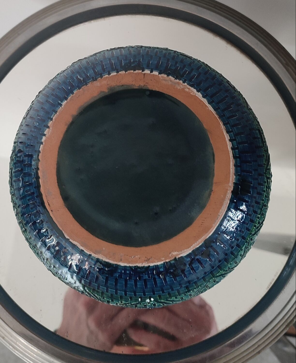 Rimini Blue ceramic cache-pot, Aldo Londi, Bitossi