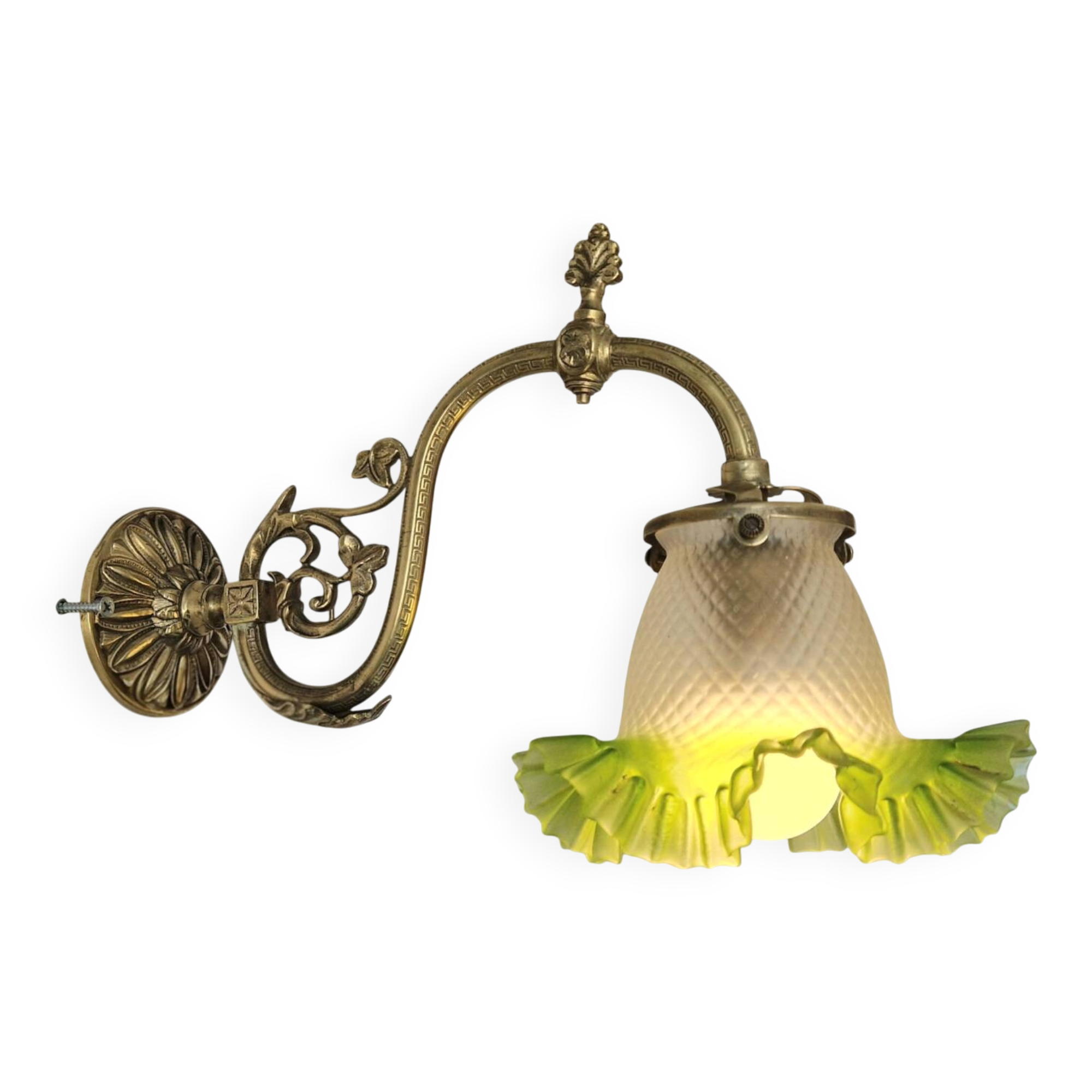 Louis XVI style wall sconce - Chiseled bronze and opaline glass