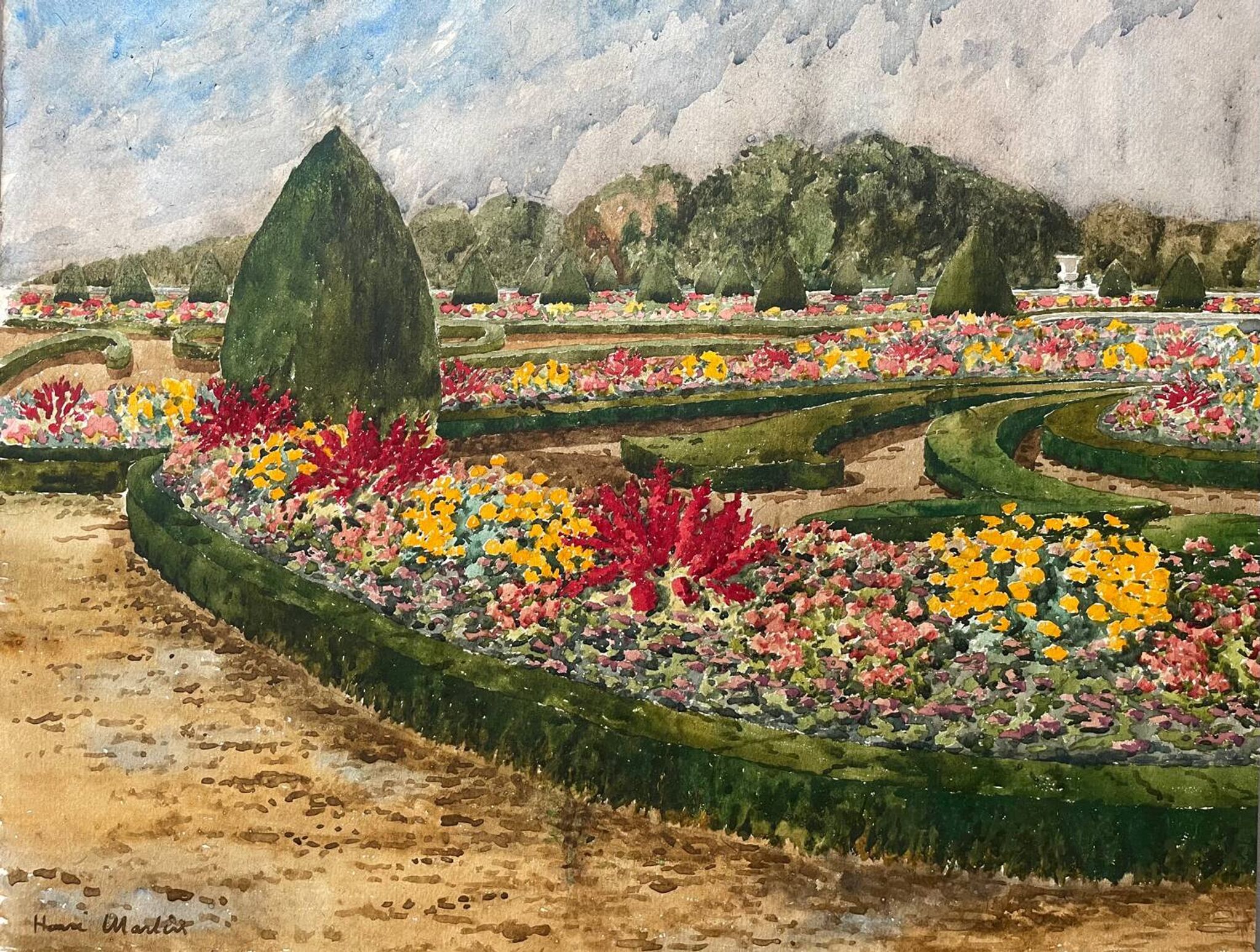 Tableau parc du chateau de Versailles Henri Martin