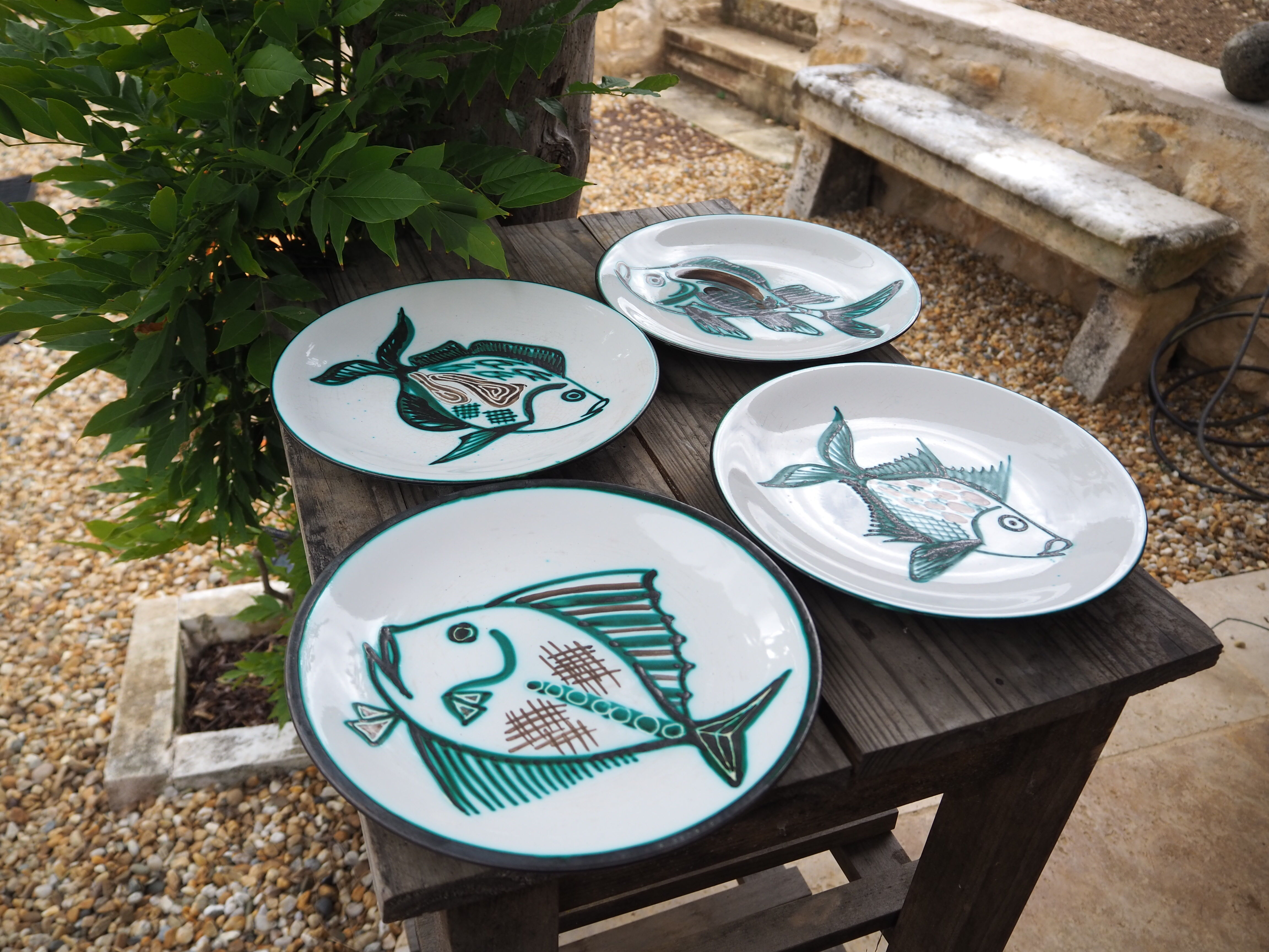 Fish decor plate by Robert Picaud - Vallauris