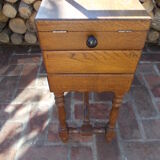 Oak sewing cart