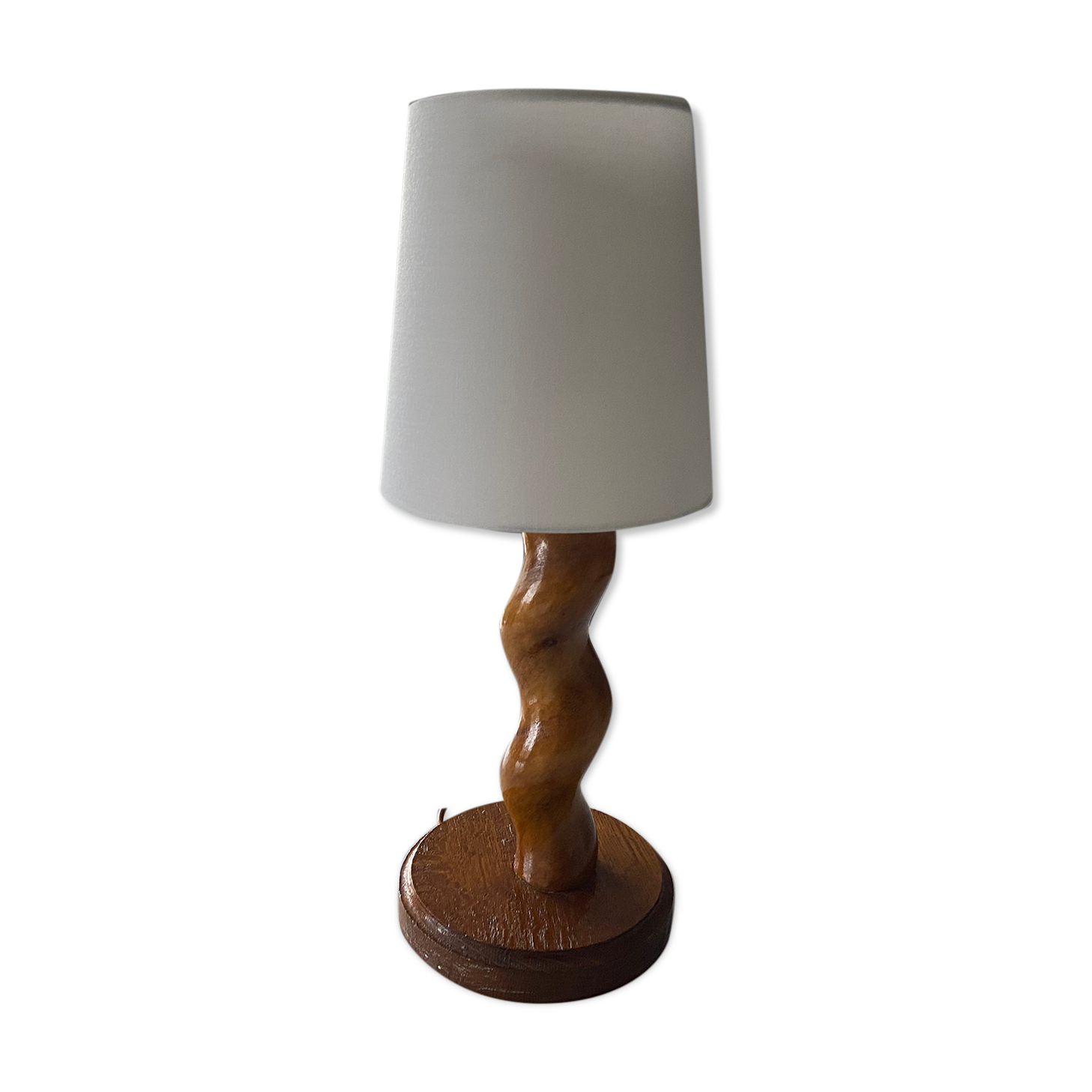 Brutalist wooden lamp