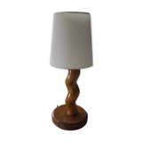 Brutalist wooden lamp