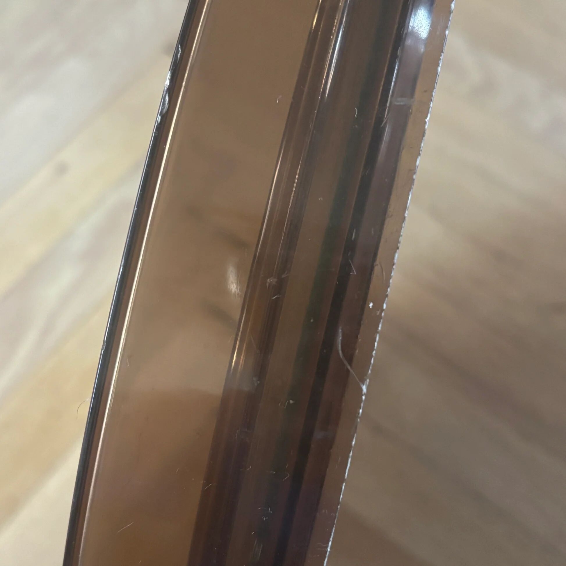 70's smoked plastic mirror