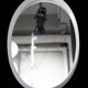 Big, oval mid-century mirror / 1960s / 1970s / white / sanded finish / Space Age