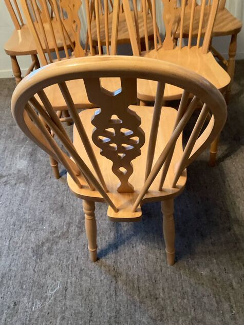 Série de 6 chaises hollandaises en hêtre massif