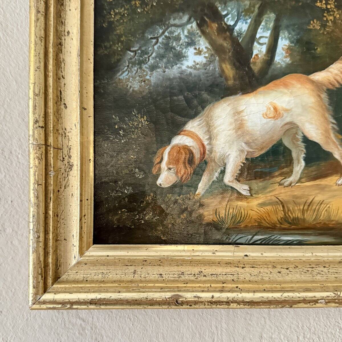 Hunting Scene with Two Dogs, 1820, Oil on Canvas