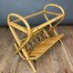 Rattan and glass end table 1960s