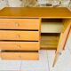 Large vintage chest of drawers with 4 drawers and oak storage, circa 1960s.