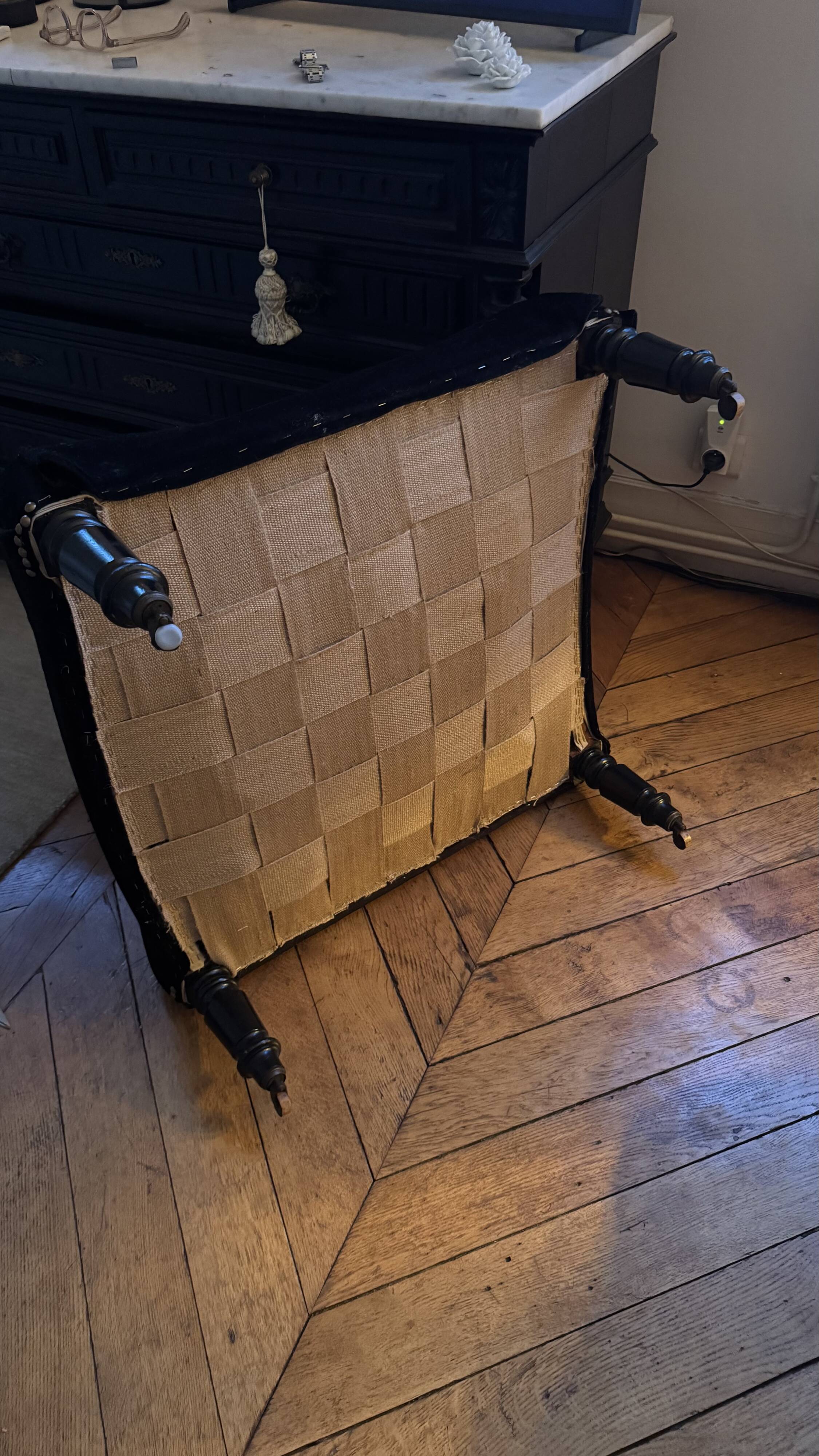 Fauteuil et repose pieds Napoléon III