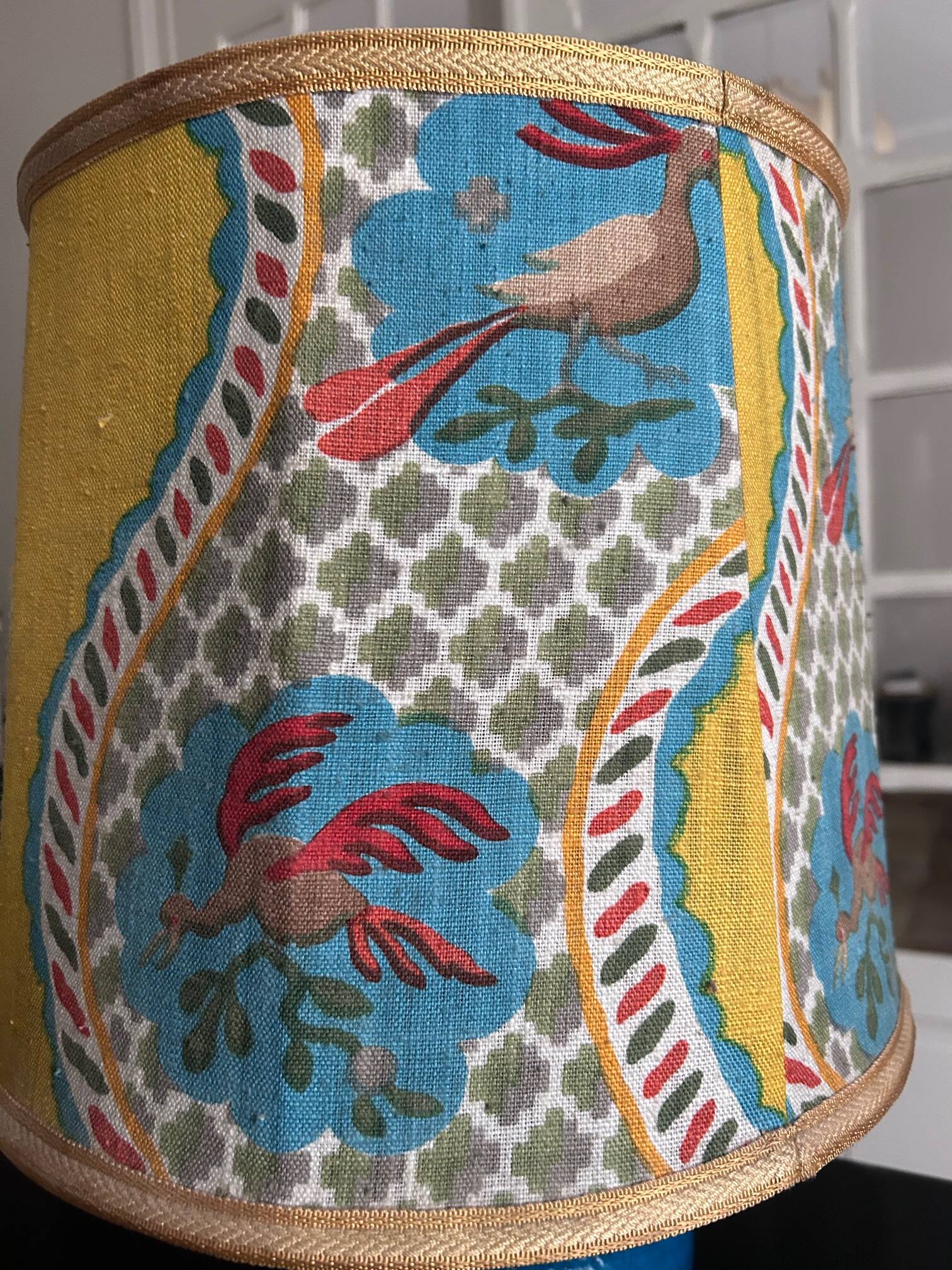 blue ceramic lamp 1970