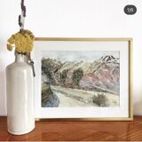 Signed watercolor framed