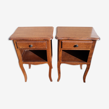 Pair of dark oak bedsides