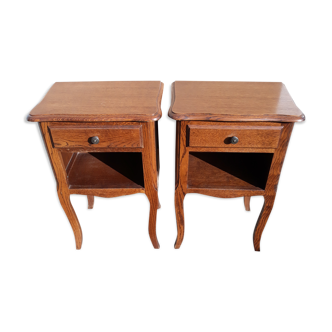 Pair of dark oak bedsides