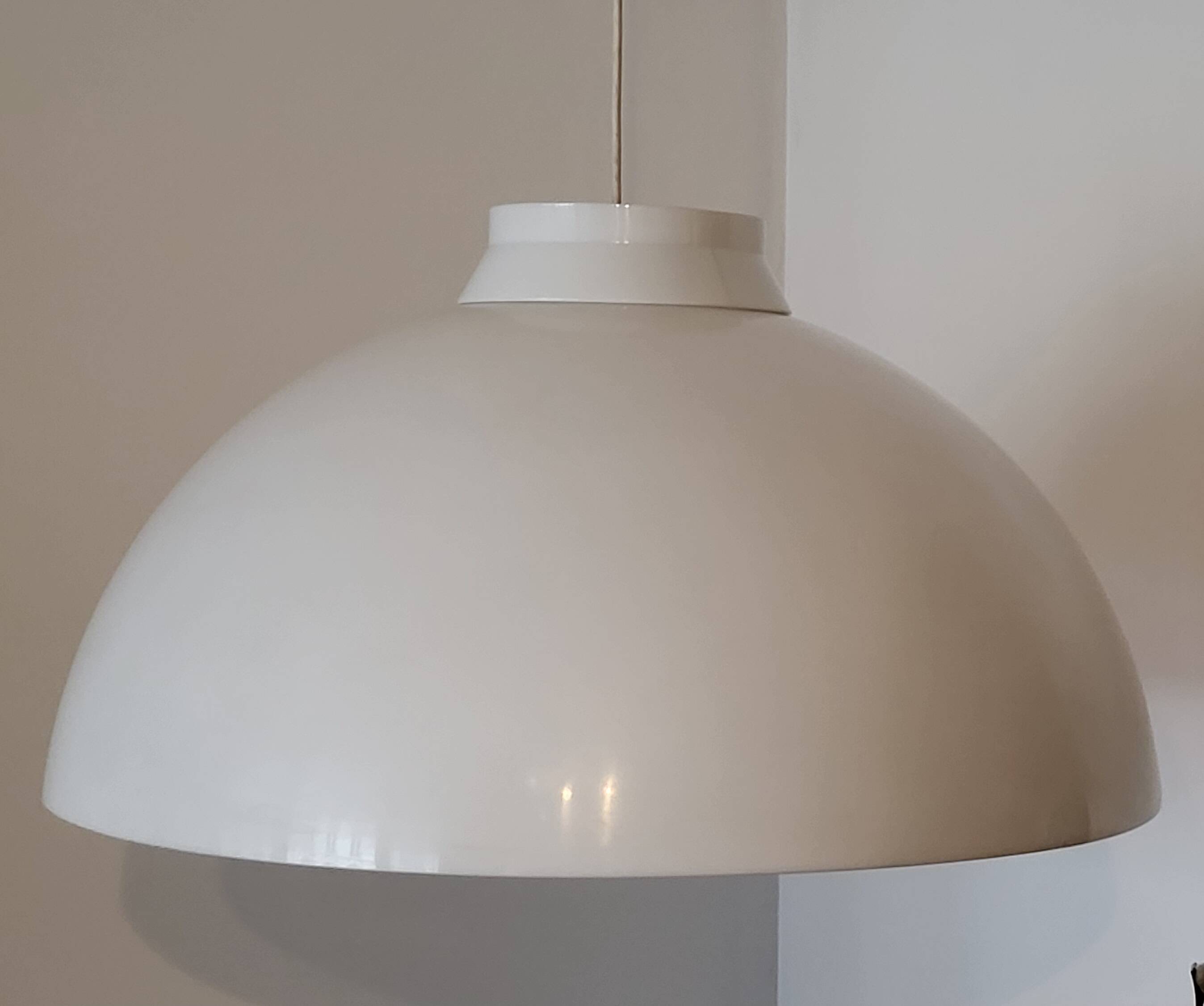 Kartell KD6 4006 White Pendant Lamp by Achille and Pier Giacomo Castiglioni Italy 1950