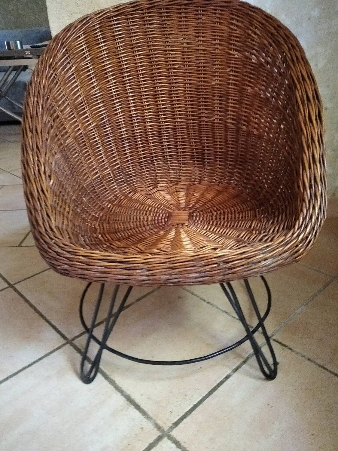 Fauteuil en rotin 1950/1960