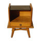 Vintage oak bedside table with splayed legs