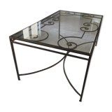 Table  fer forgé bronze et verre