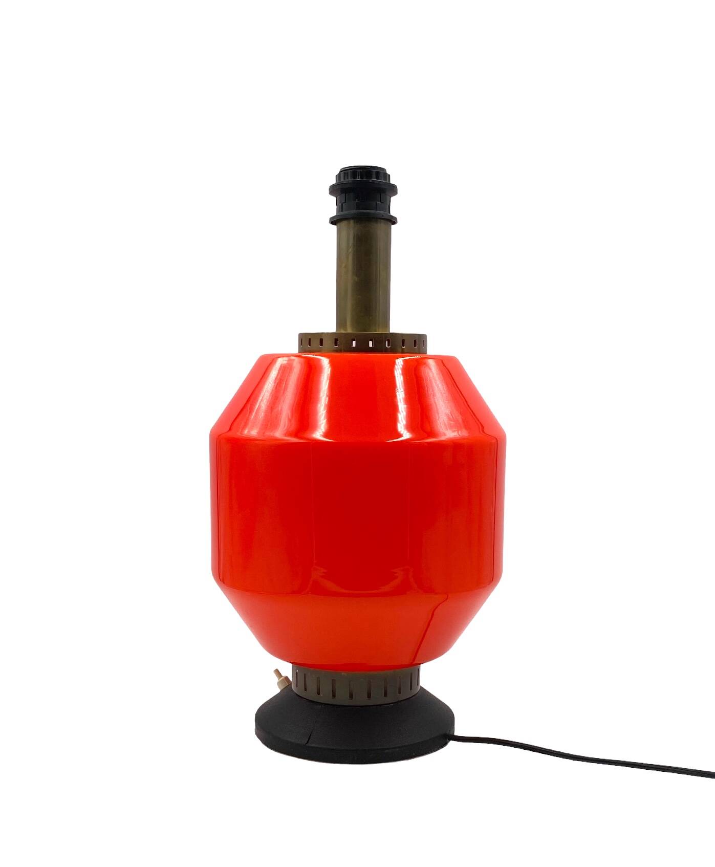 Space Age orange glass table lamp base, Italy 1960s