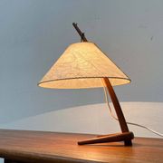 Dornstab table lamp in modern teak from the mid-century by A. Pöll for Kalmar, Vienna, 1950s.