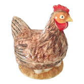Old terrine in trompe-l'oeil Poule