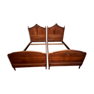 Paire de lits rocaille