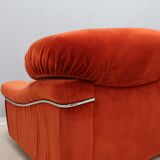 Vintage velvet armchairs Italy 1970s