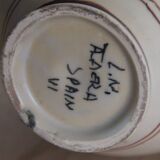 Spanish ceramic jug signed and numbered