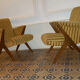 Scandinavian Chair 50s flesh scissor scissors