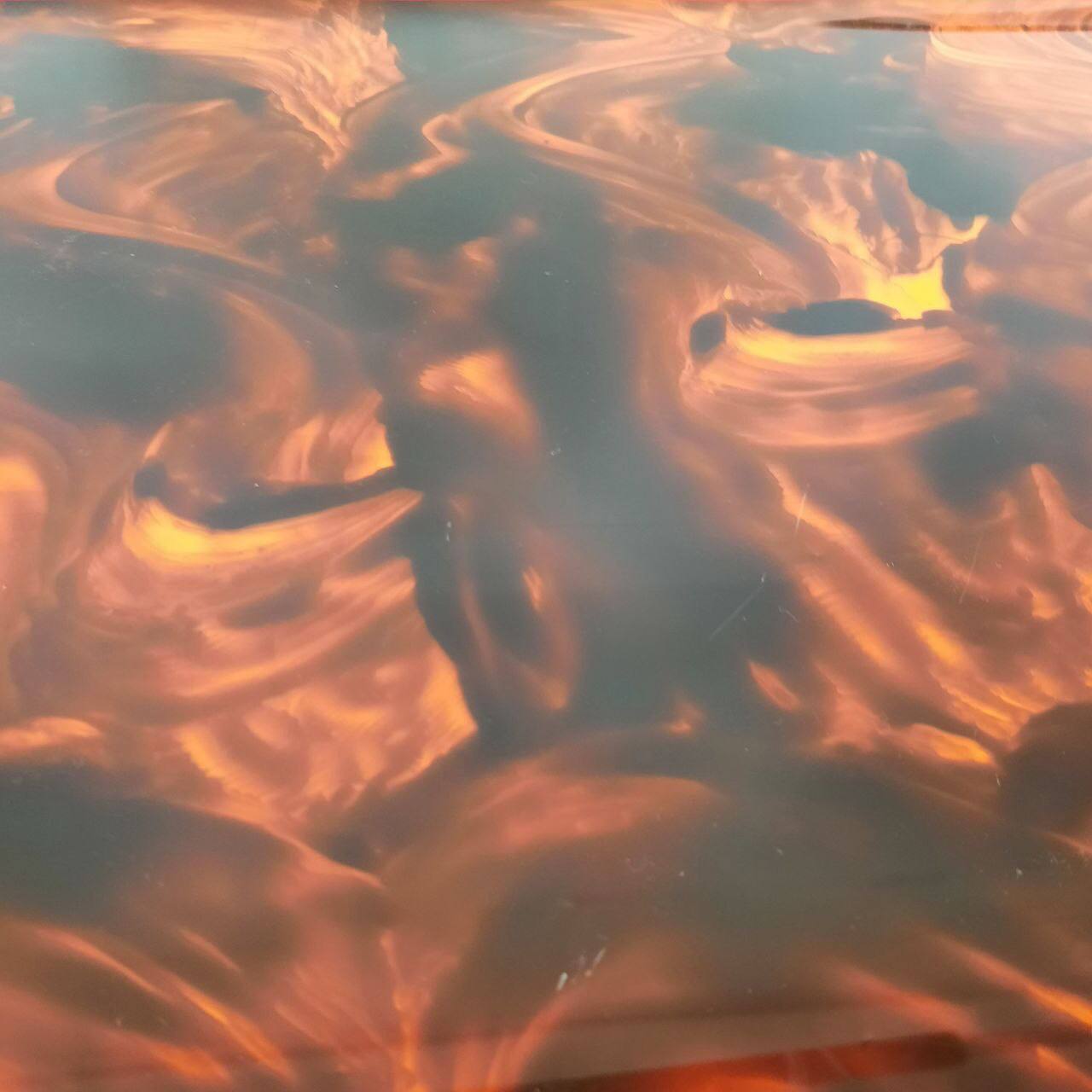 Pair of vintage trays in briar effect lucite