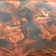 Pair of vintage trays in briar effect lucite