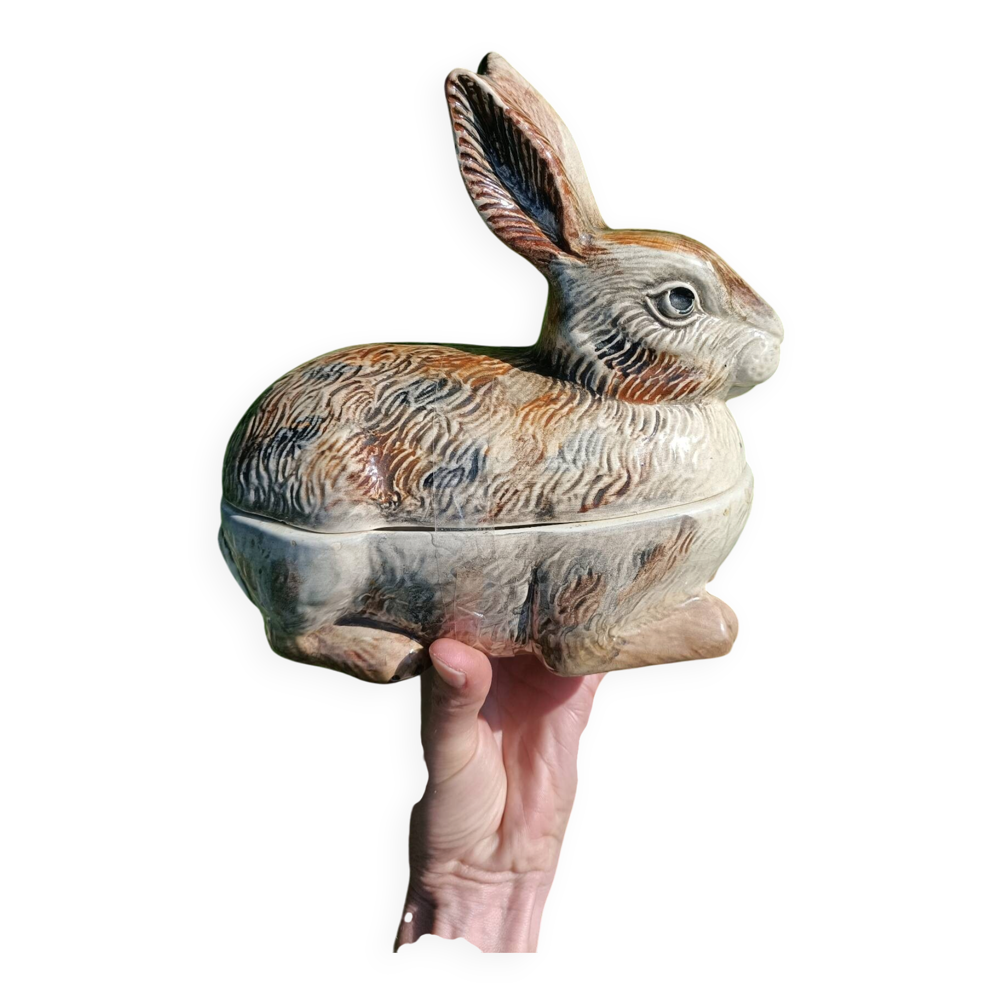 Hand-painted retro rabbit terrine Caugant 💐