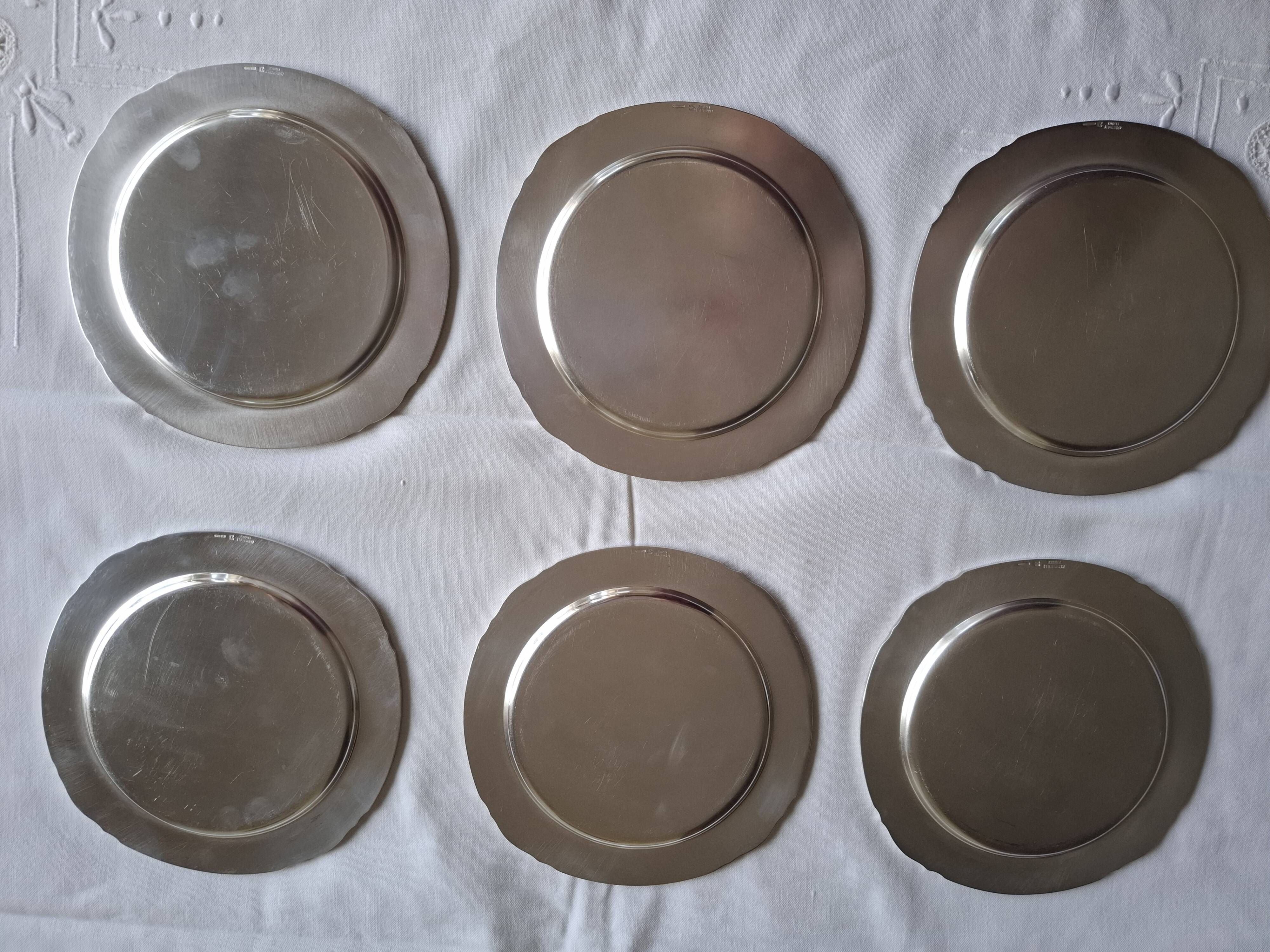 6 Christofle Gallia silver-plated bread plates