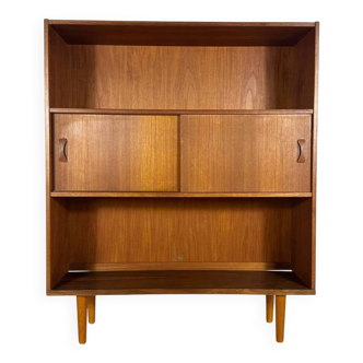 Danish teak bookcase from the 1960s with sliding doors