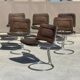 Set of 6 vintage Gastone Rinaldi style chrome steel chairs