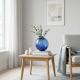 Vintage cobalt blue glass round vase