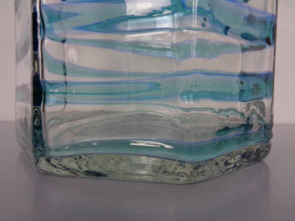Large French filigree vase in crystal glass, 1960s