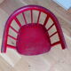 Children's chair JAPY Brothers in red lace-up curved wood