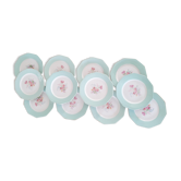 Set of 12 dessert plates in earthenware