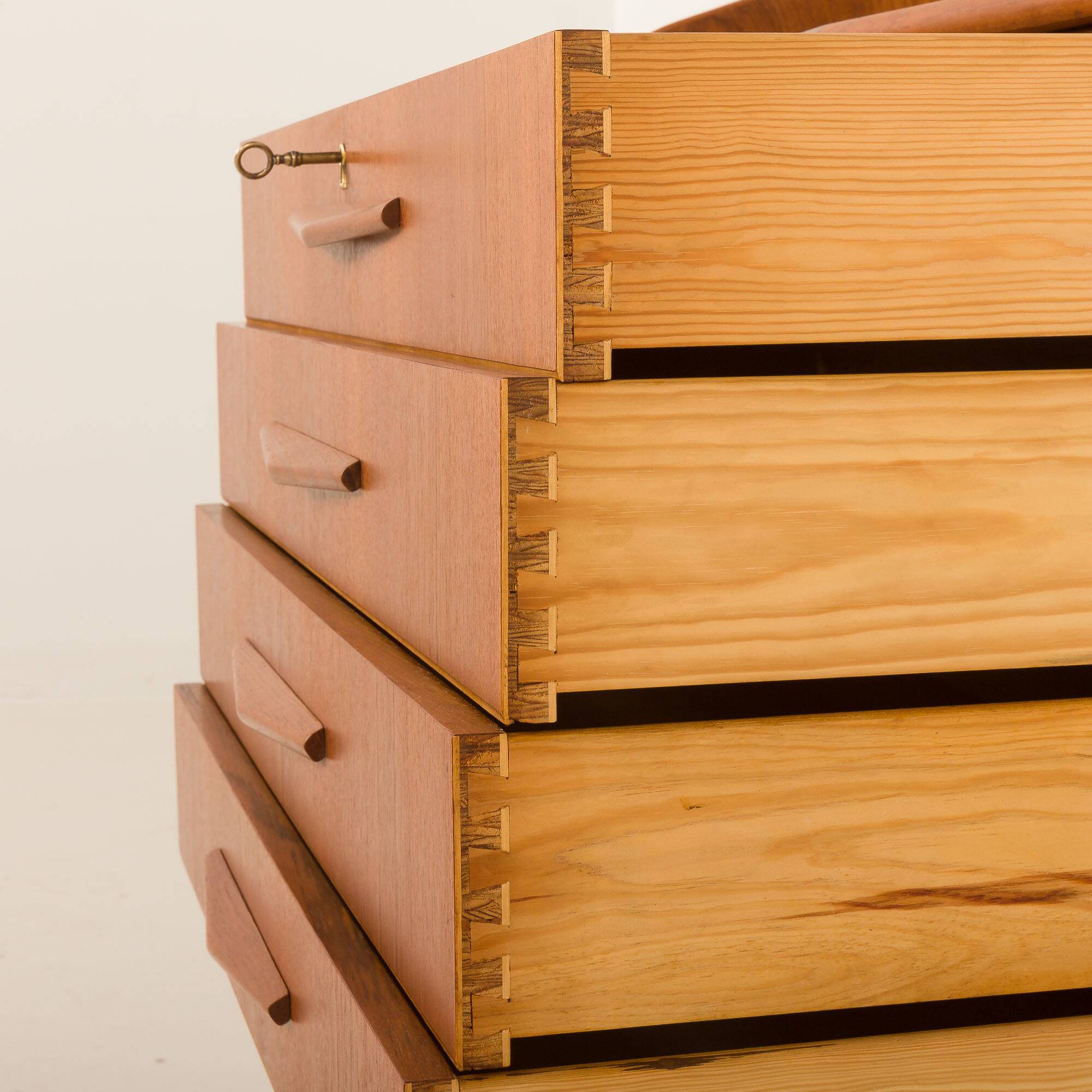 Danish teak mid century modern secretaire cabinet with a desk and vanity