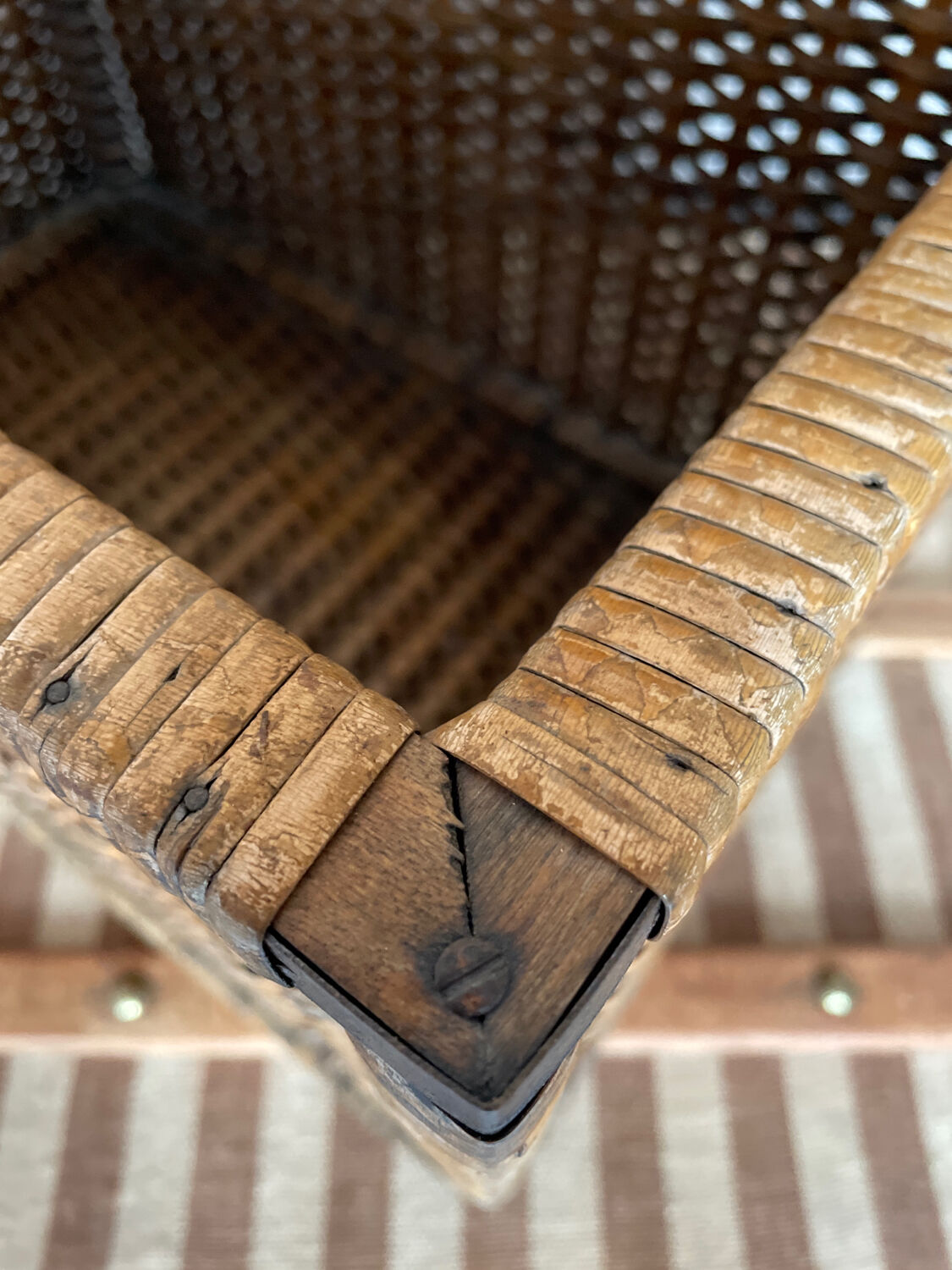 Wicker trunk woven nineteenth century