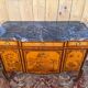 Commode Transition oriental marquetry, 1920s, black marble
