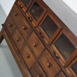 Antique German Oak Haberdashery Shop Cabinet, 1920/30s