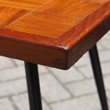 Modernist wood & steel coffee table France 1950s