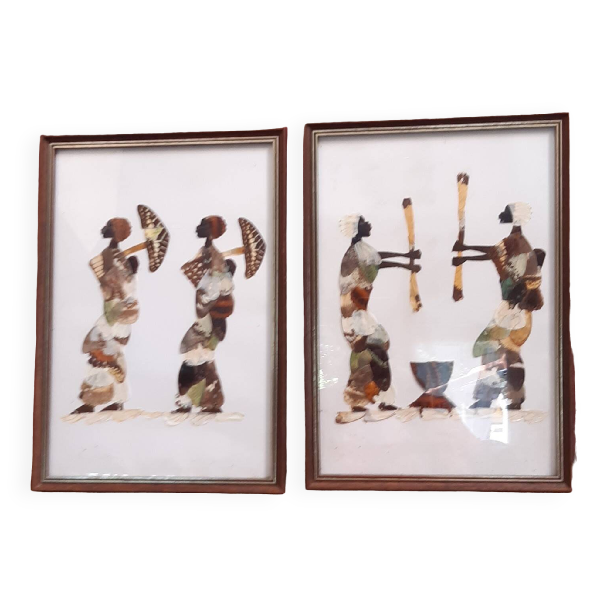 Set of 2 butterfly wing paintings